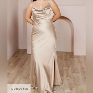 Revelry Skye Satin Dress, Petite Maxi length